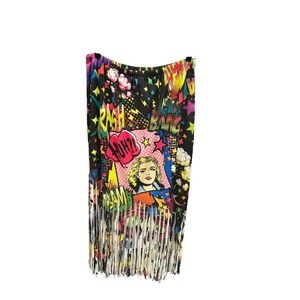 Comic Book Fringe Skirt Pop Art Graphic Novelty‎ Festival Party Size X-Large